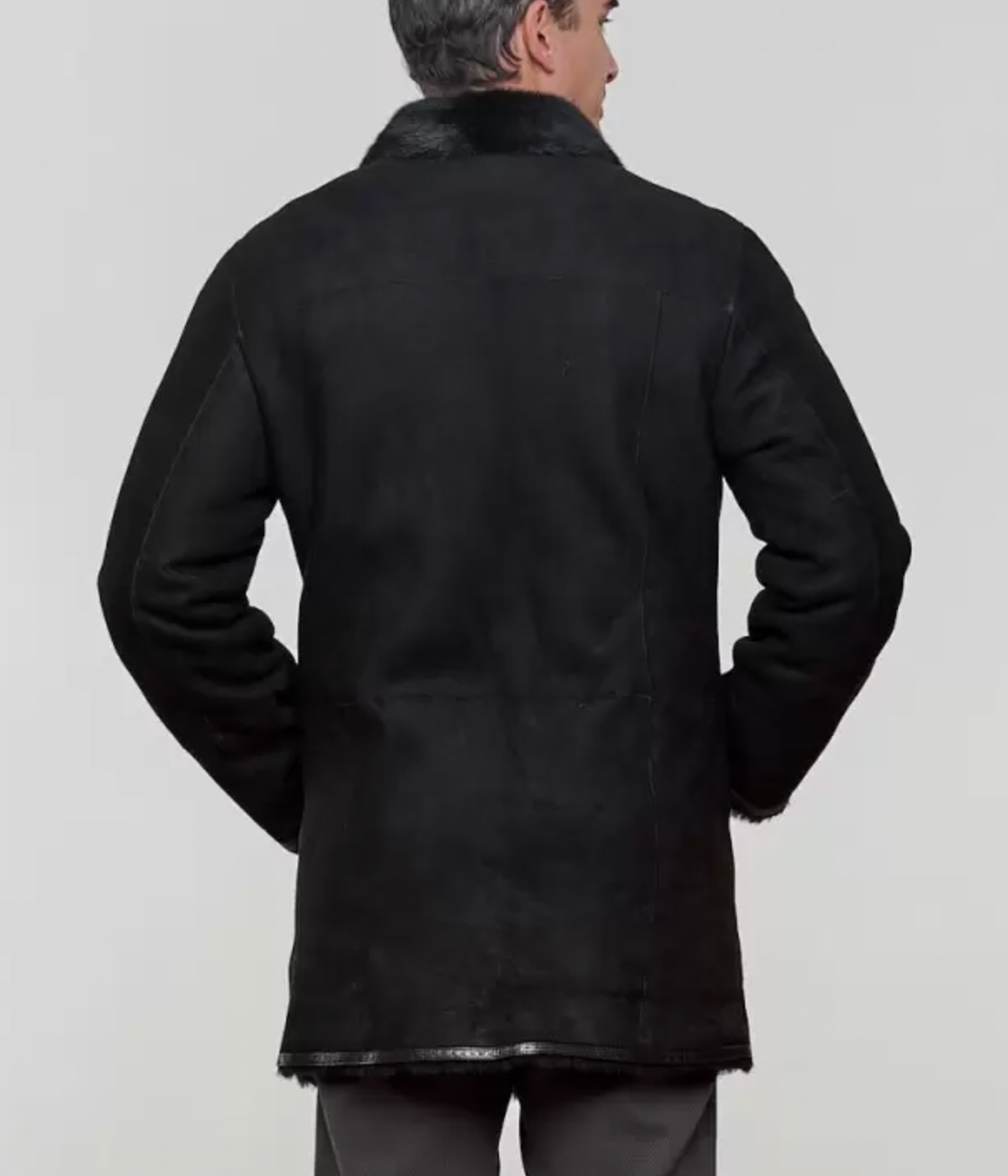 Elijah Shearling Sheepskin Jacket with Mink Fur Trim in Black for Men
