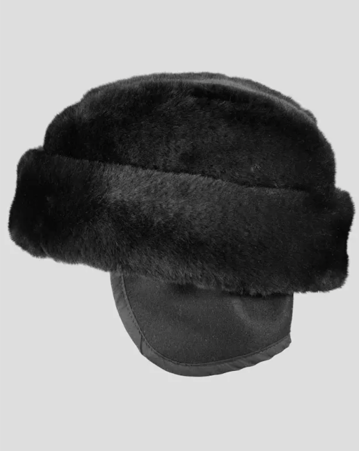 Black Mouton Sheepskin Cossack Hat for Men