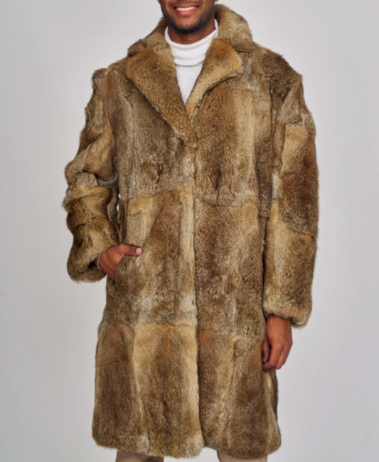 Dimitri Long Fur Coat in Brown